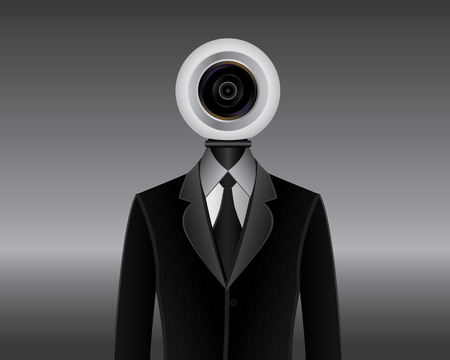 camera head with black coatのイラスト素材