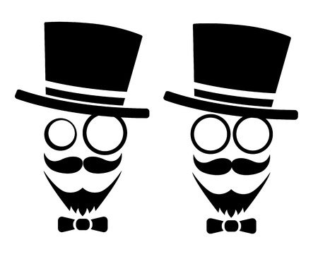 hipster using hat and necktieのイラスト素材