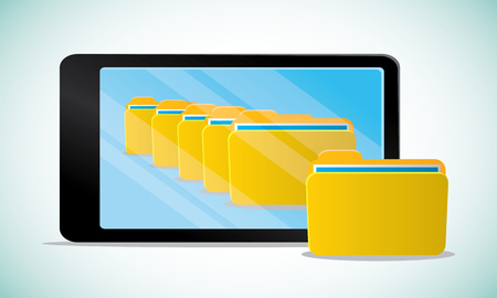 files saving in smart phoneのイラスト素材