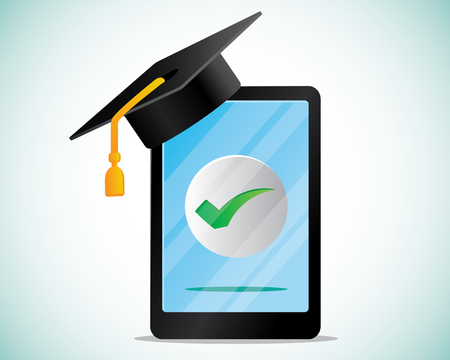 smart phone graduationのイラスト素材