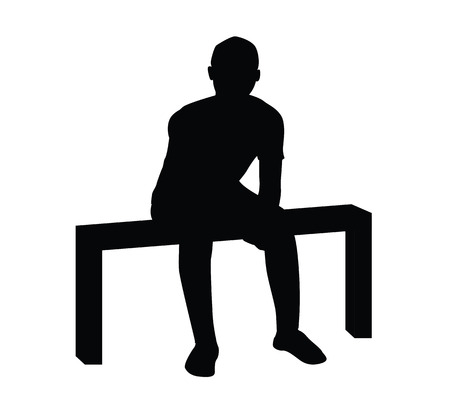 Sitting man silhouette designのイラスト素材