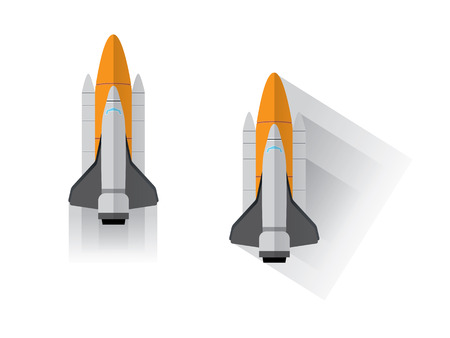 flat big rocket with shadow illustrationのイラスト素材