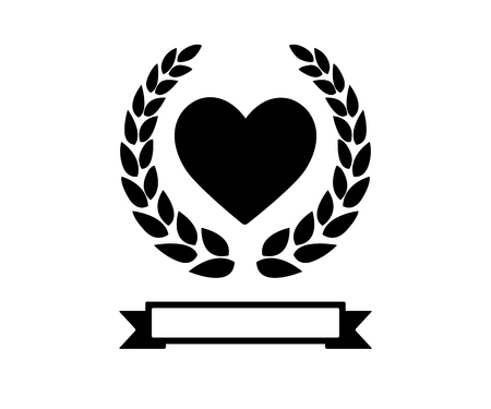 love symbol with wheat badge designのイラスト素材