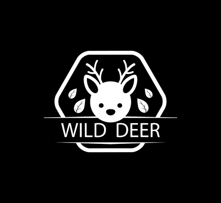 cute deer badge designのイラスト素材