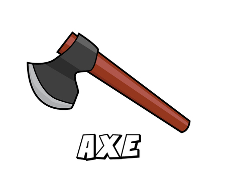 melee weapon ax model cartoon design illustrationのイラスト素材