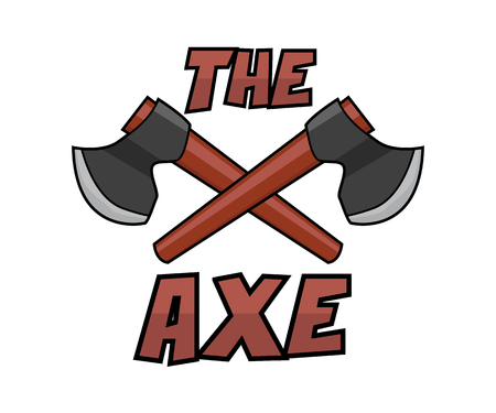 Dual axe weapon cartoon design illustrationのイラスト素材
