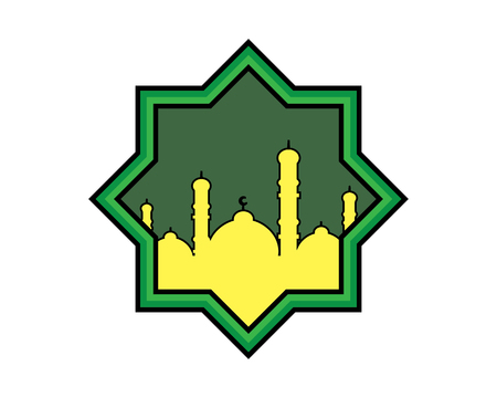mosque in star cartoon design illustration.cartoon design style, designed for illustrationのイラスト素材