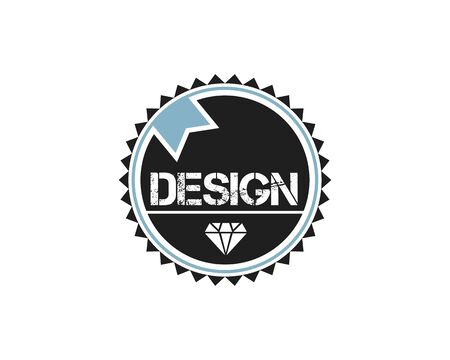 round vintage retro logo badge design illustration,vintage design style, designed for apparel and logoのイラスト素材