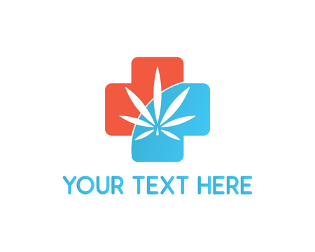 medical marijuana logo design illustration, simple style design, designed for identityのイラスト素材