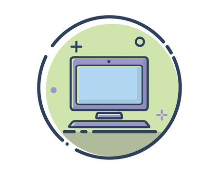 computer icon design illustration,line filled style design, designed for web and appのイラスト素材