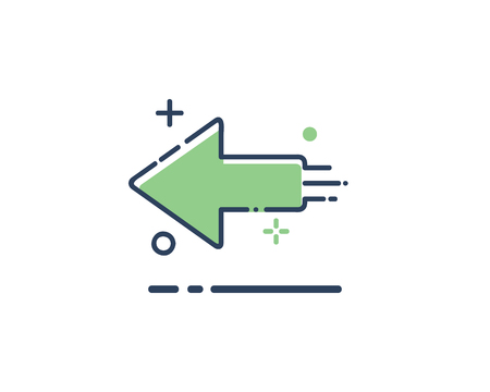 Arrow left icon design illustration,line filled style design, designed for web and appのイラスト素材