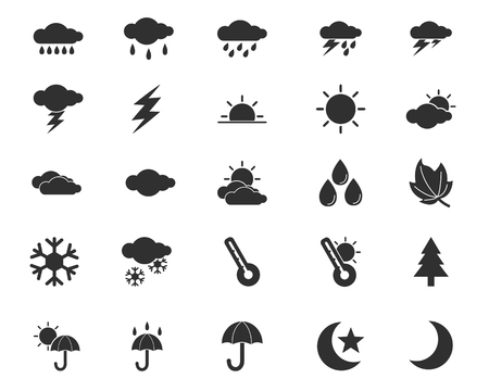 weather icon design illustration,glyph style design, designed for web and appのイラスト素材
