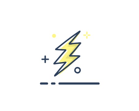 Thunder icon design illustration,line filled style design, designed for web and appのイラスト素材