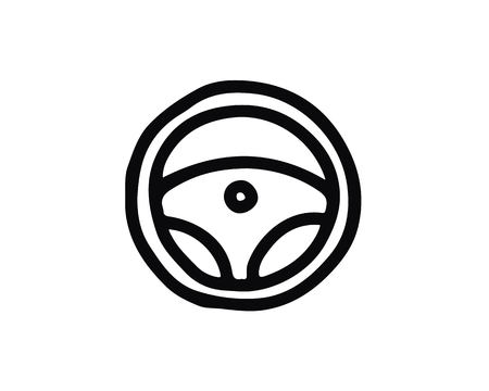 steerer button icon design illustration,hand drawn style design, designed for web and appのイラスト素材