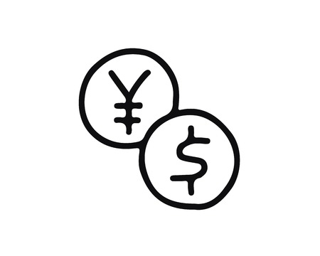 money exchange icon set design illustration,hand drawn style design, designed for web and appのイラスト素材