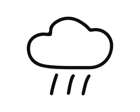 rain cloud icon design illustration,hand drawn style design, designed for web and appのイラスト素材
