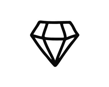 diamond icon design illustration,hand drawn style design, designed for web and appのイラスト素材