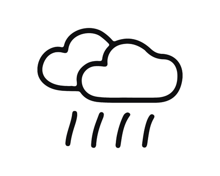 rain cloud icon design illustration,hand drawn style design, designed for web and appのイラスト素材