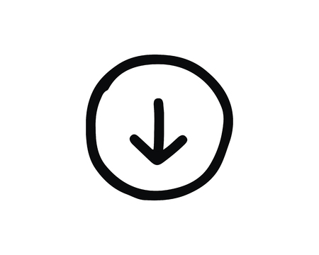 down icon design illustration,hand drawn style design, designed for web and appのイラスト素材