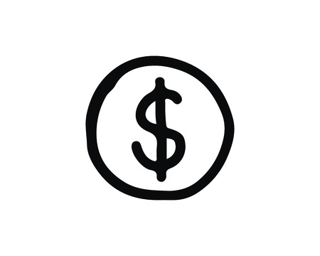 coin icon design illustration,hand drawn style design, designed for web and appのイラスト素材