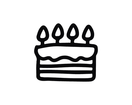 birthday icon design illustration,hand drawn style design, designed for web and appのイラスト素材