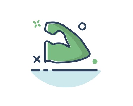 muscle icon line filled design illustration,designed for web and appのイラスト素材