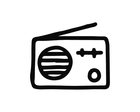 radio icon hand drawn design illustration,designed for web and appのイラスト素材