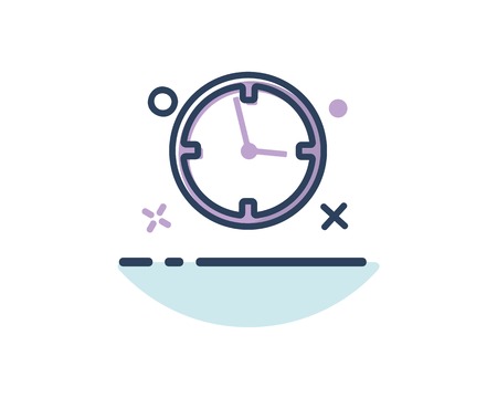 time icon line filled design illustration,designed for web and appのイラスト素材