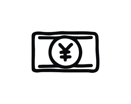 yen icon hand drawn design illustration,designed for web and appのイラスト素材