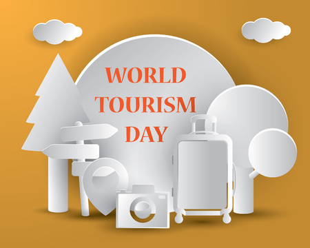 world tourism day tourism day illustration world tourism day vector paper artのイラスト素材