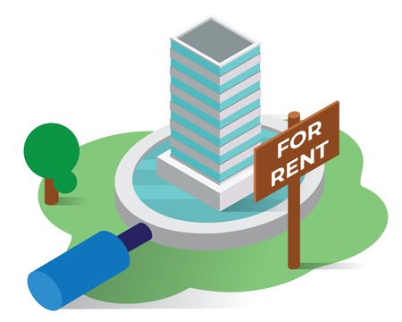 real estate isometric icons concept,real estate illustration vector, building isometric vector illustrationのイラスト素材
