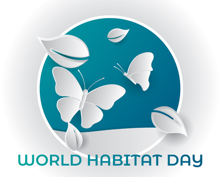 world habitat day illustration world habitat day illustration vector world habitat day paper art illustration vectorのイラスト素材