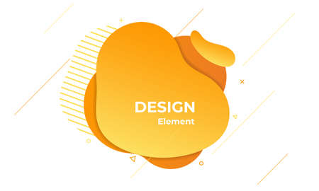 liquid abstract element with orange color illustrationのイラスト素材