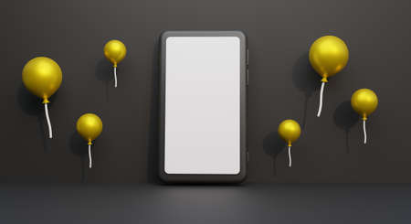 3d of smartphone sale cyber monday objects .perfect for cyber monday banner and homepage image