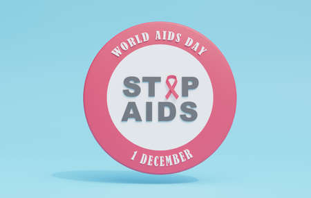 1st december world aids days 3d render illustration.world aids day with hand. perfect for banner campaignの写真素材