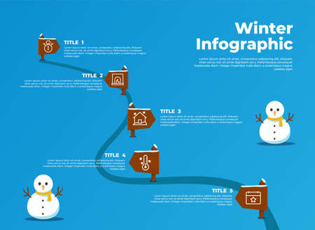 Winter infographic template design. infographic concept for presentations, banner, workflow layout, process diagram, flow chartのイラスト素材