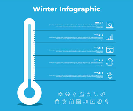 Winter infographic template design. infographic concept for presentations, banner, workflow layout, process diagram, flow chartのイラスト素材