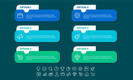 list infographic template design . option infographic template design,business infographic concept for presentations, banner, workflow layout, process diagram, flow chart and how it workのイラスト素材