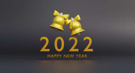 happy new year 2022 3d render illustrationの写真素材