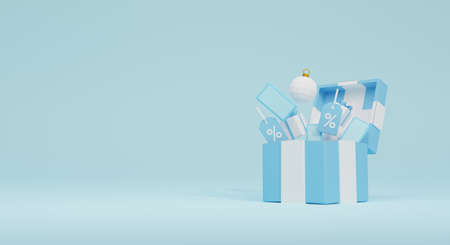 winter sale 3d illustration with text and copy space. perfect for promotion bannerの写真素材