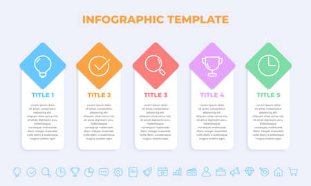 business infographics presentation slides template. Different charts, diagrams, workflow, flowchart, timeline, schemes design template. Vector info graphicのイラスト素材