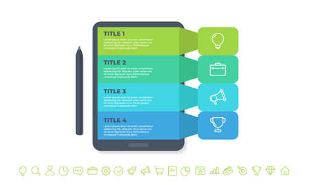 business infographic template design . option infographic template design,business infographic concept for presentations, banner, workflow layout, process diagram, flow chart and how it workのイラスト素材