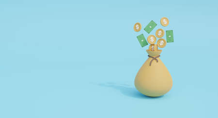 3d render of money bagの写真素材