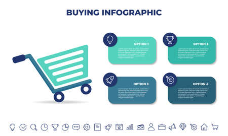 buying infographic design template.business infographic template for presentations, banner, workflow layout, process diagram, flow chart and how it workのイラスト素材