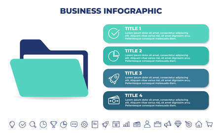 folder infographic design template.business infographic template for presentations, banner, workflow layout, process diagram, flow chart and how it workのイラスト素材