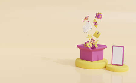 Ramadan Kareem and idul fitri image. Ramadan Kareem 3d illustration with copy space.Traditional religious symbolの写真素材