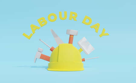 happy labour day 3d illustration for bannerの写真素材