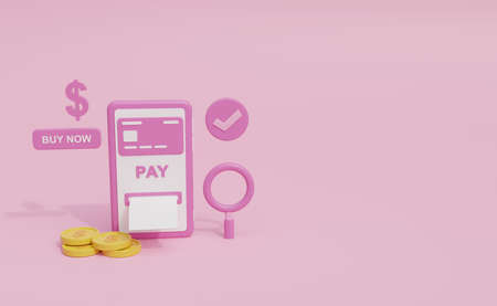 online payment 3d illustration. perfect for banner presentationの写真素材