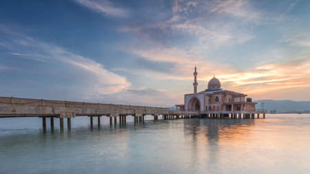 The floating mosques during sunset