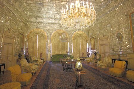 Tehran, Iran - April 16 2019. The Mirror Hall in Golestan Palace.のeditorial素材